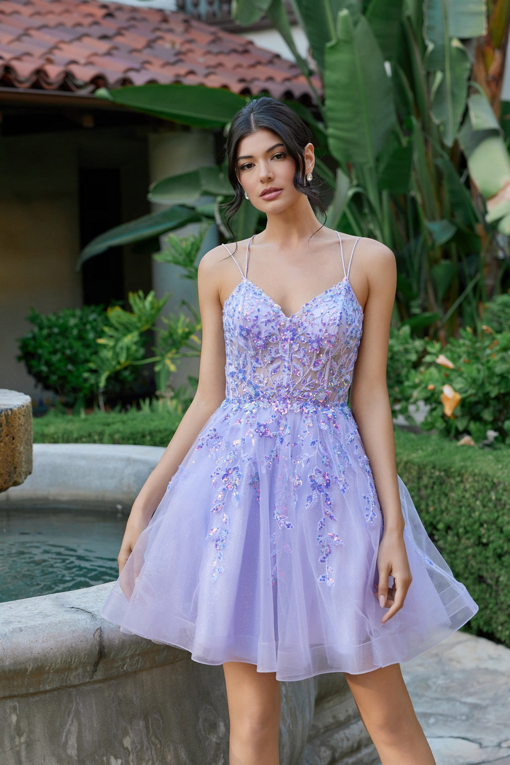 Sequin Corset Bodice Short Tulle Skirt Dress Princess