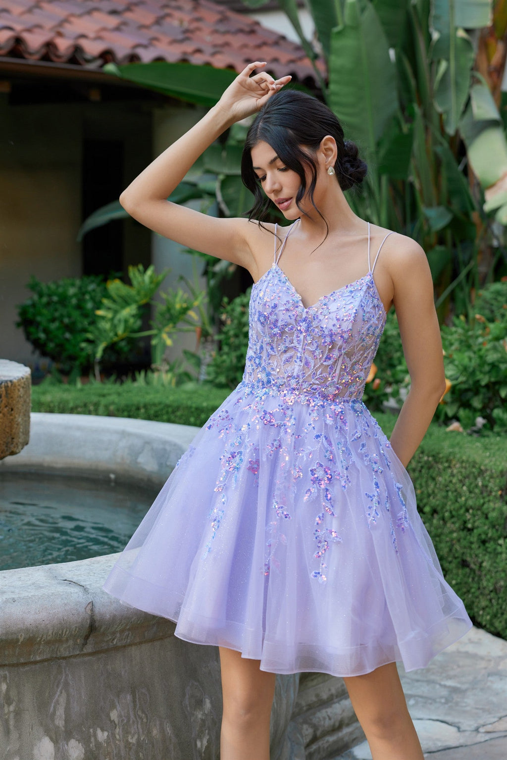 Sequin Corset Bodice Short Tulle Skirt Dress Princess