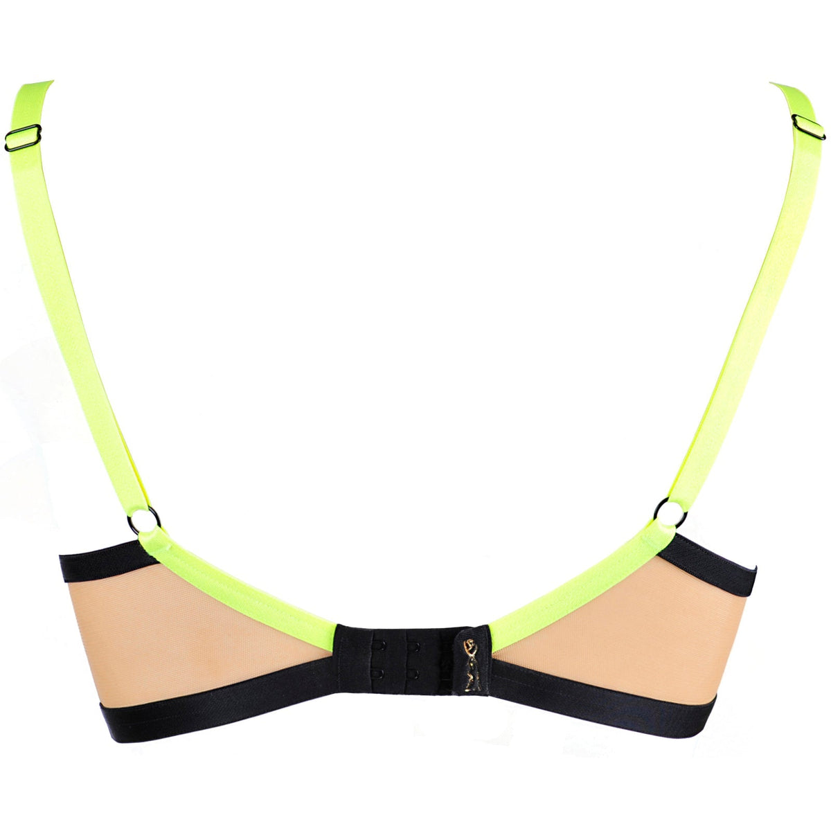 Coquettish Floral Embroidered Neon Sheer Balconette Bra