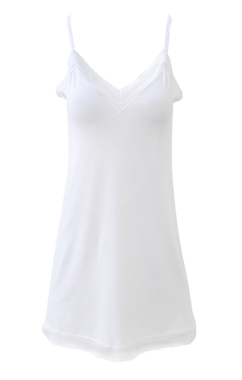 Luxury Viscose Lace-Trimmed Full Slips Chemise