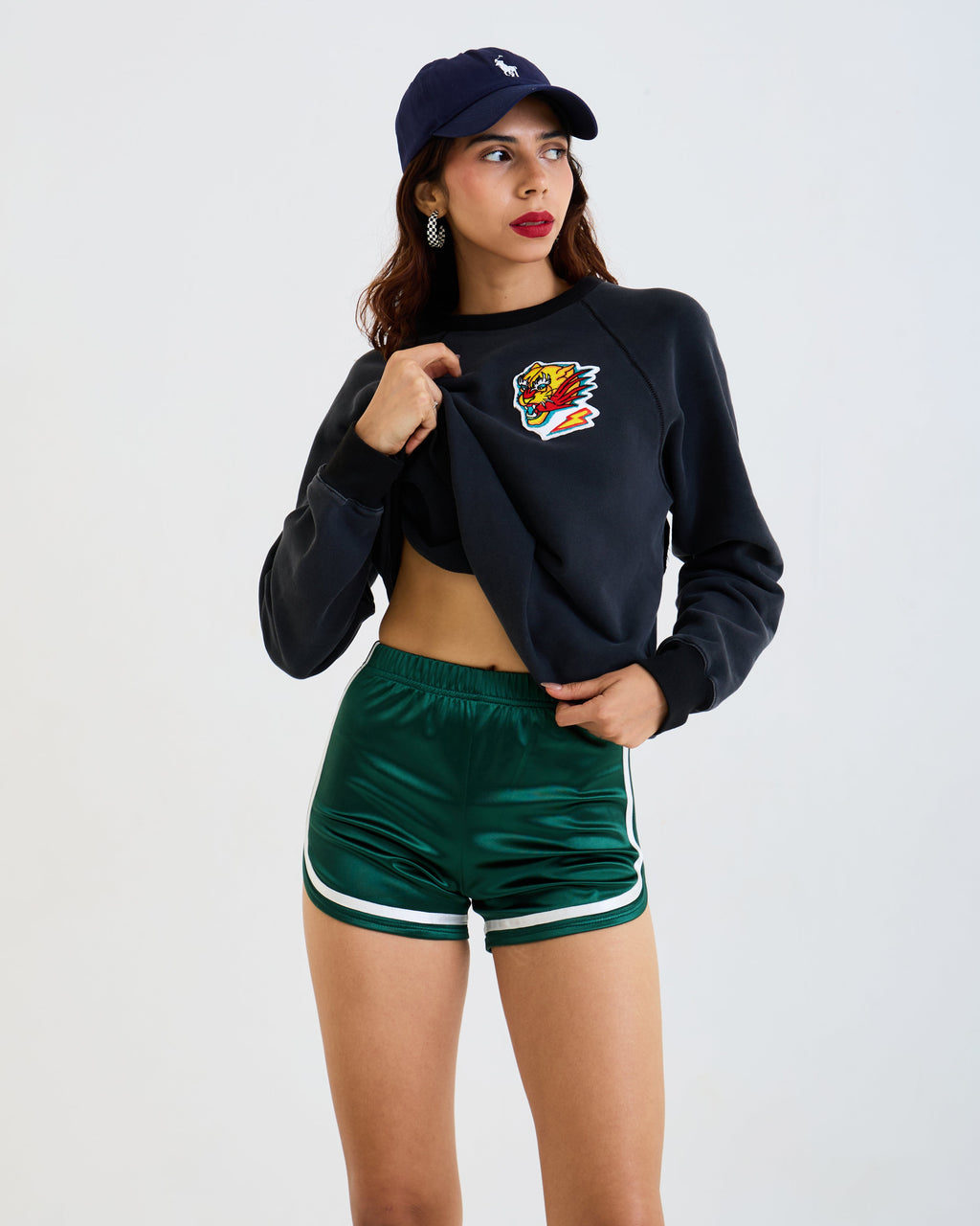 Vintage Satin Running Shorts  –  Retro Track Shorts with White Trim
