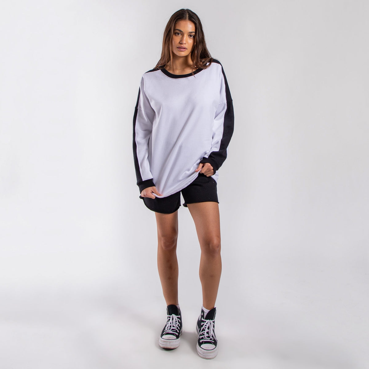 Fleece Panel Crewneck Sweatshirt