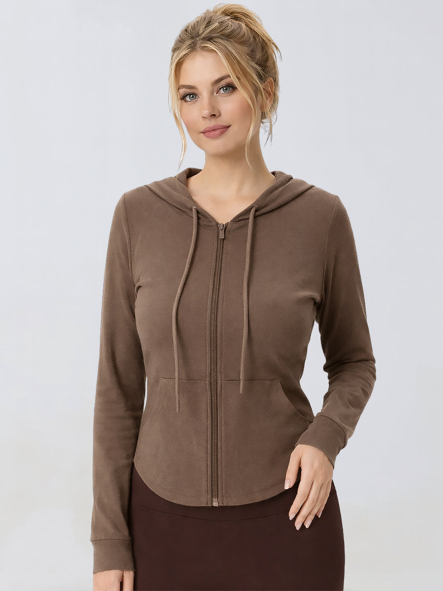 Skin Friendly Drawstring Yoga Jacket