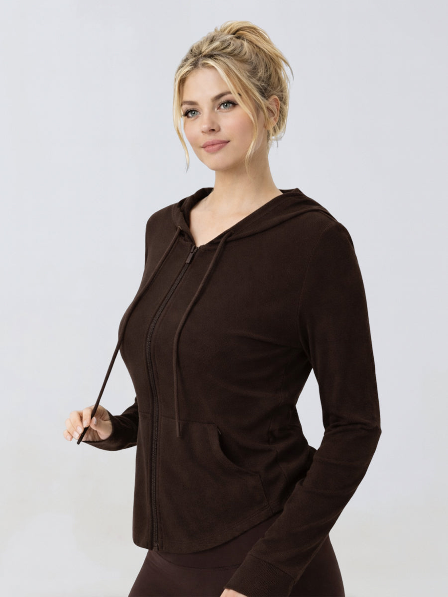 Skin Friendly Drawstring Yoga Jacket