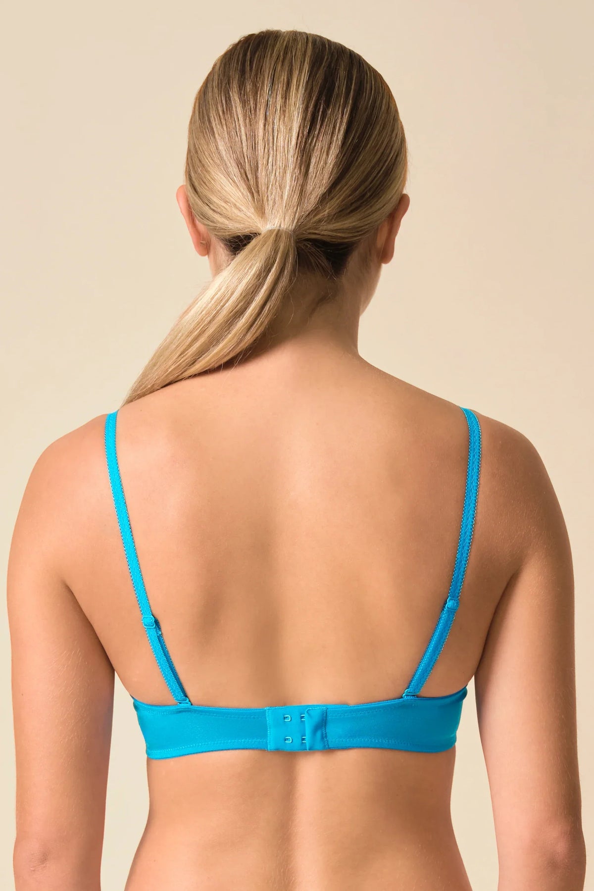 Atomic Blue V-Cut Sheer Mesh Bra