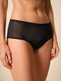 Black Elastic Trim Sheer Short Panty