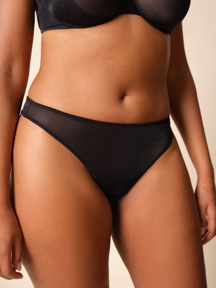 Black Sheer Thong Panty