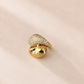 Bypass-Style Gemstone Dome Ring