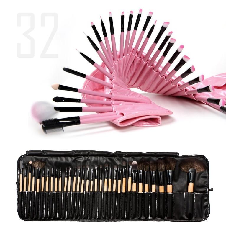 32 Piece High Quality Wooden Makeup Brush Set