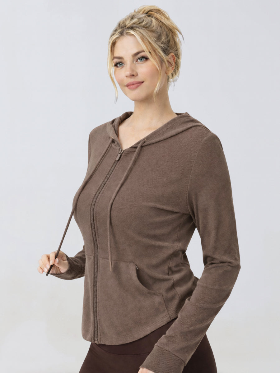 Skin Friendly Drawstring Yoga Jacket