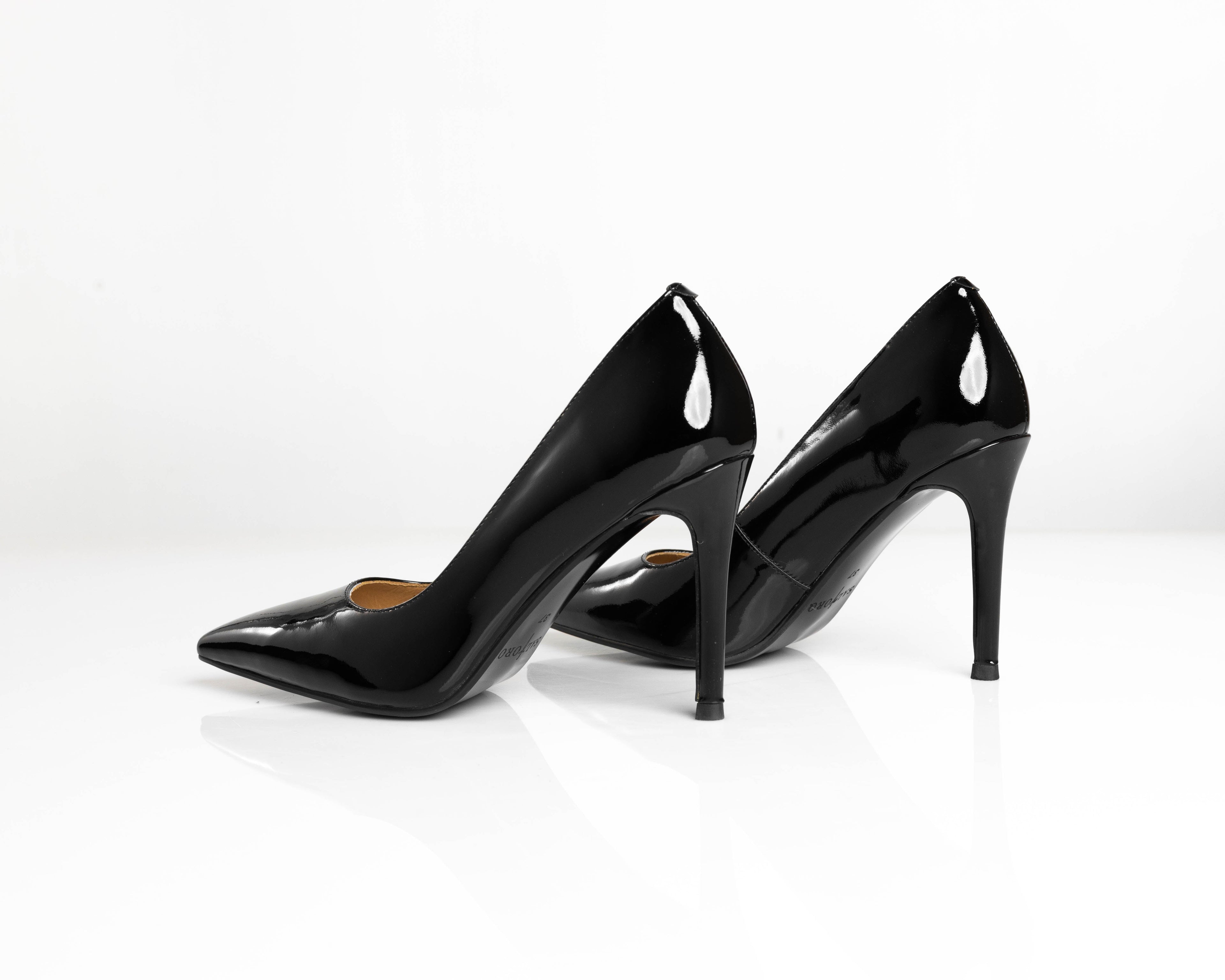 Patent Leather Black High Heel Pumps