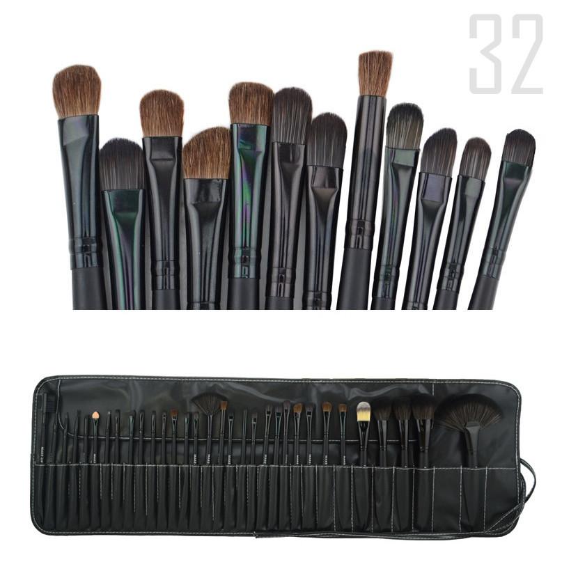 32 Piece High Quality Wooden Makeup Brush Set