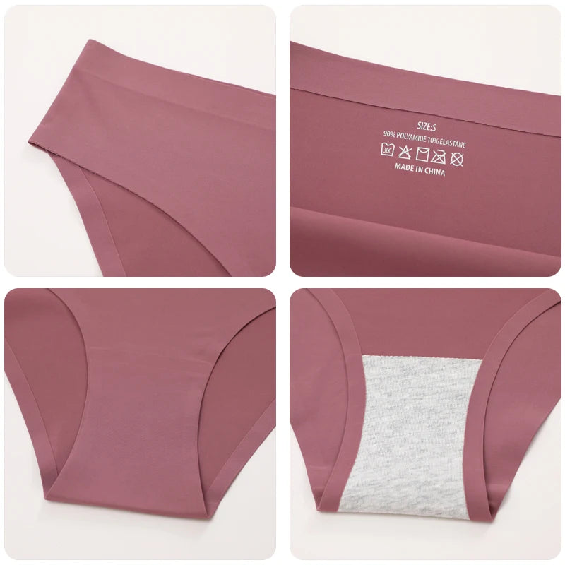 5Pc Seamless Panties Ice Silk Underwear Set