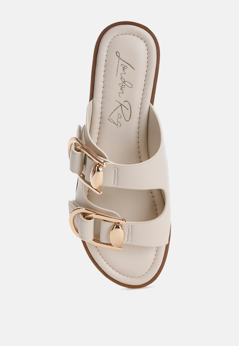 Metallic Dual Strap Slip-On Flats