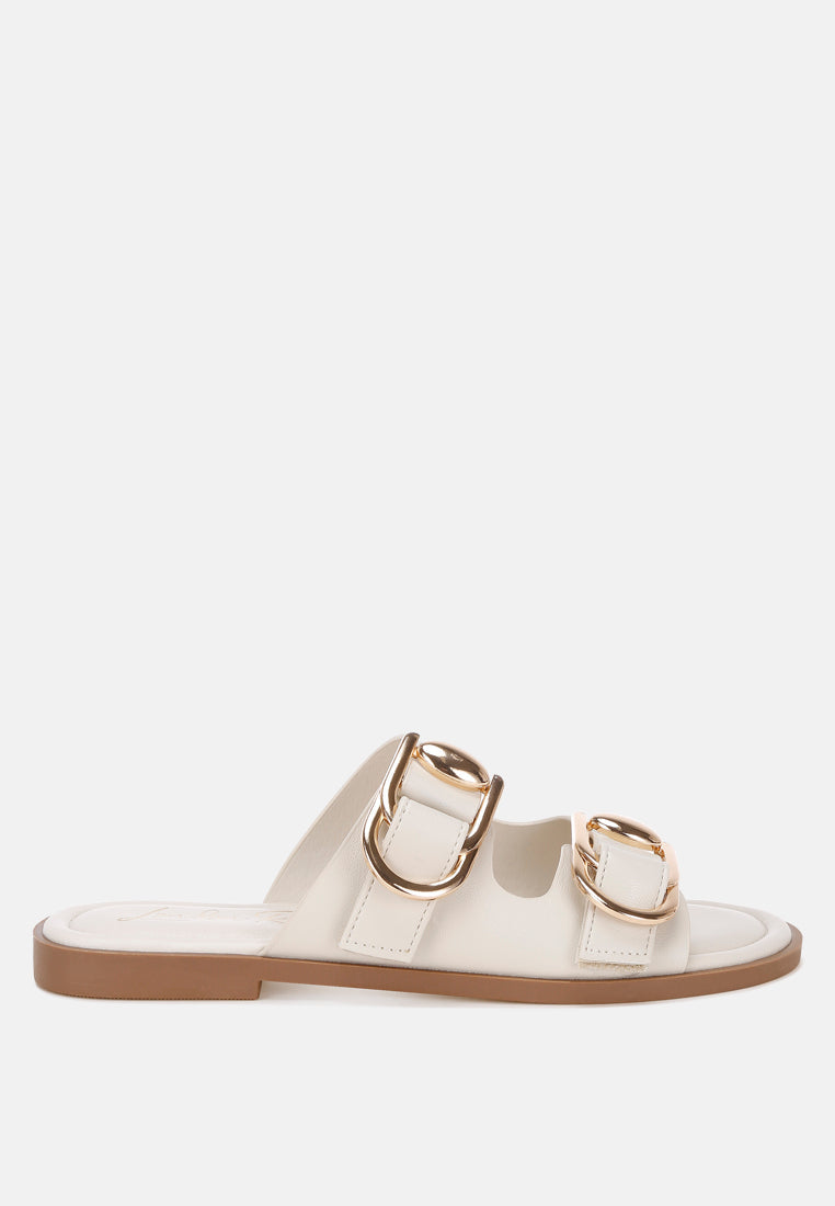 Metallic Dual Strap Slip-On Flats