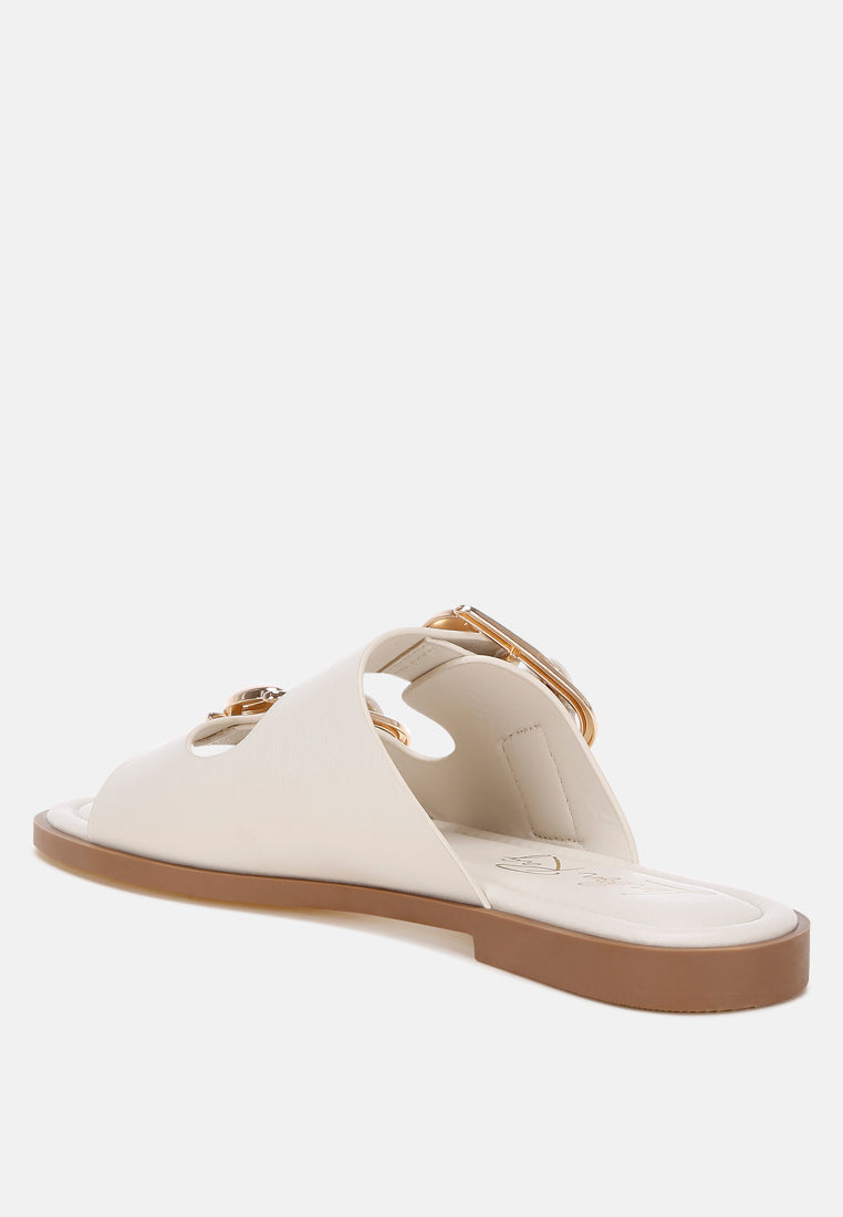 Metallic Dual Strap Slip-On Flats