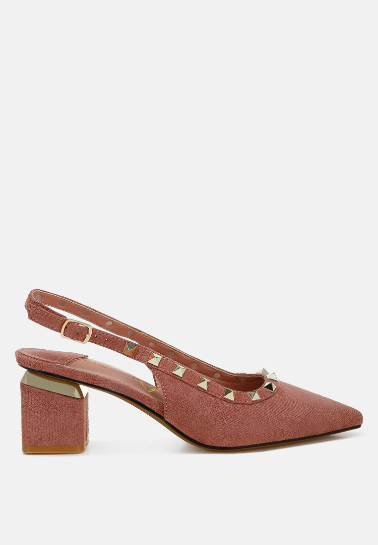 Stud Embellished Microfiber Sandals