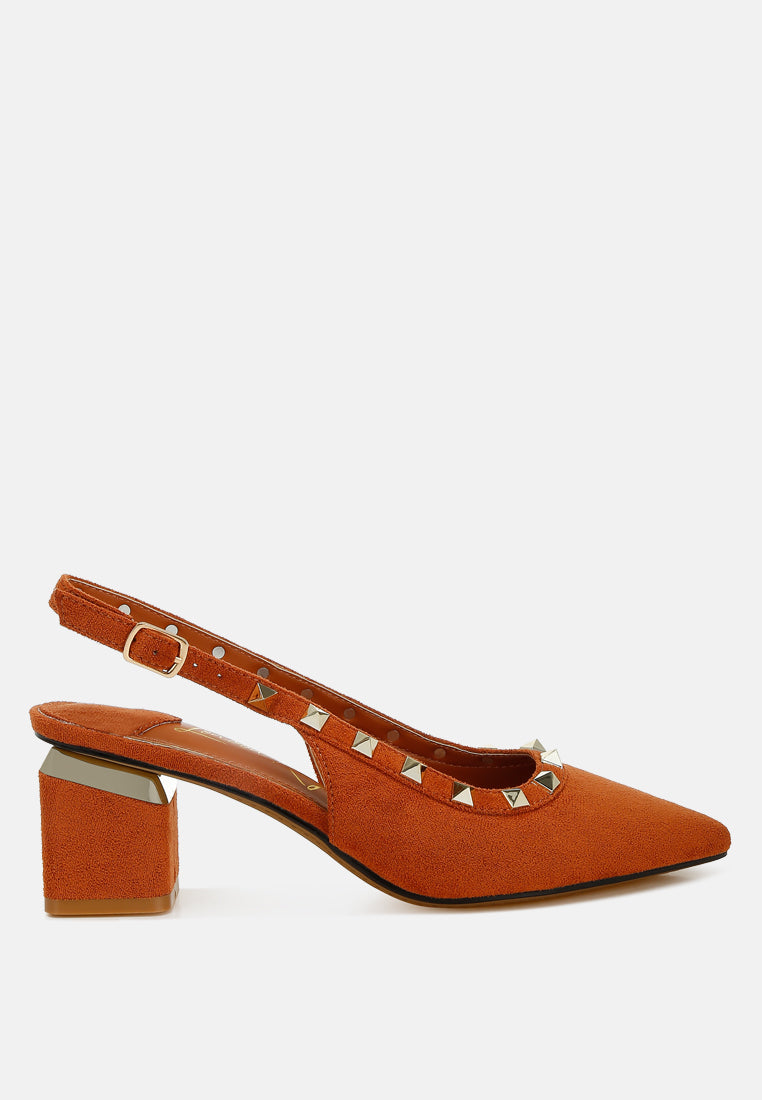 Stud Embellished Microfiber Sandals