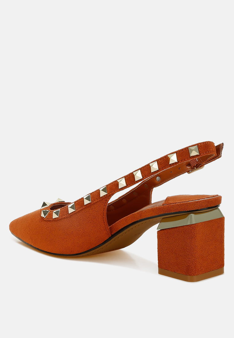 Stud Embellished Microfiber Sandals