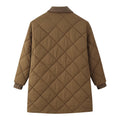 Diamond Quilted Corduroy Collar Coat