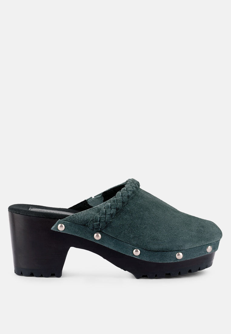 Fine Suede Leather Clogs