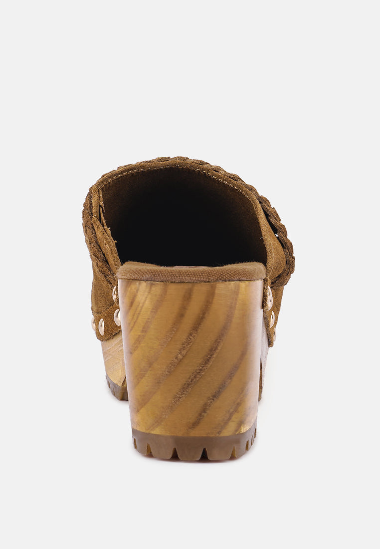 Fine Suede Leather Clogs