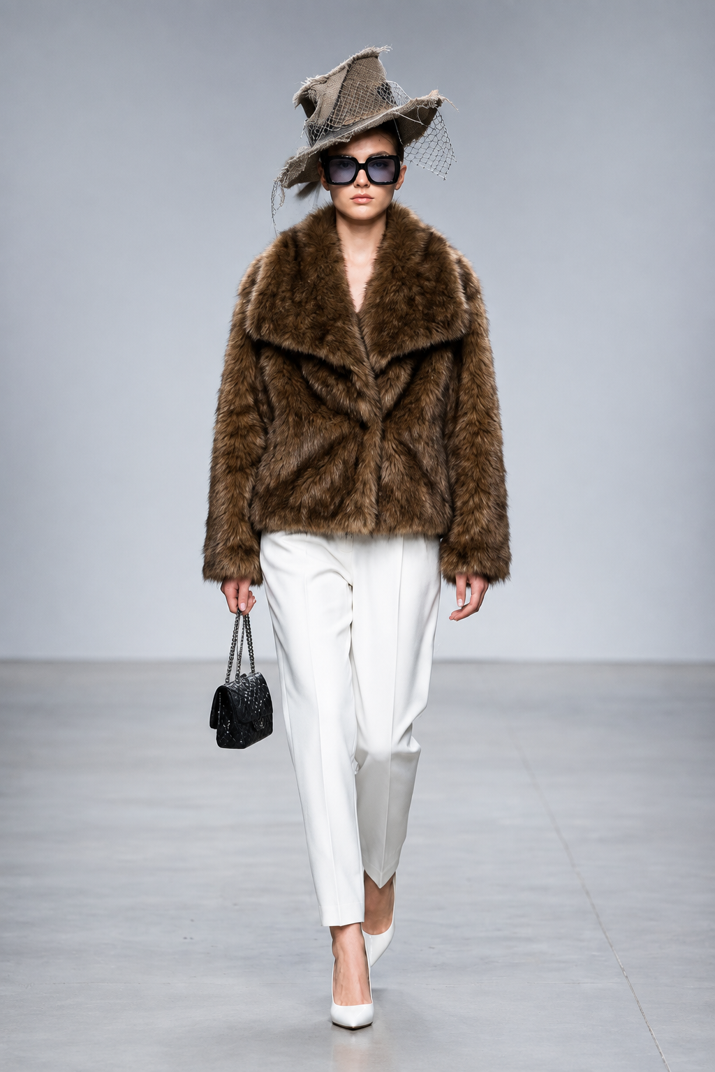 Contemporary Faux Fur Short Coat