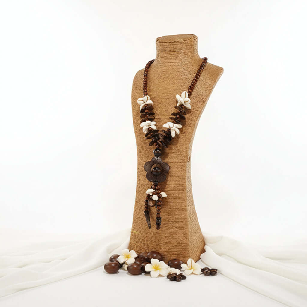Bohemian Coconut Shell Necklace – Handmade Multi-Layer Wooden Jewelry-2