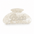 Bridal “Bride” Text Hair Claw Clip – Crystal Embellished