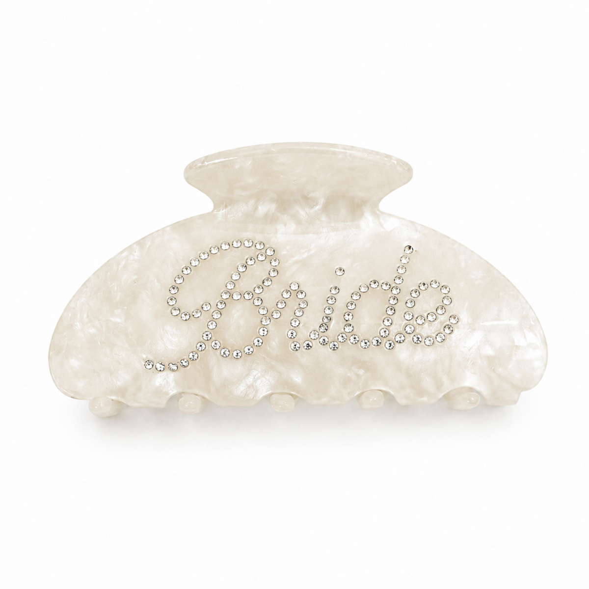 Bridal “Bride” Text Hair Claw Clip – Crystal Embellished
