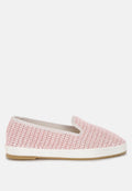 Round Toe Raffia Slip-On Loafers