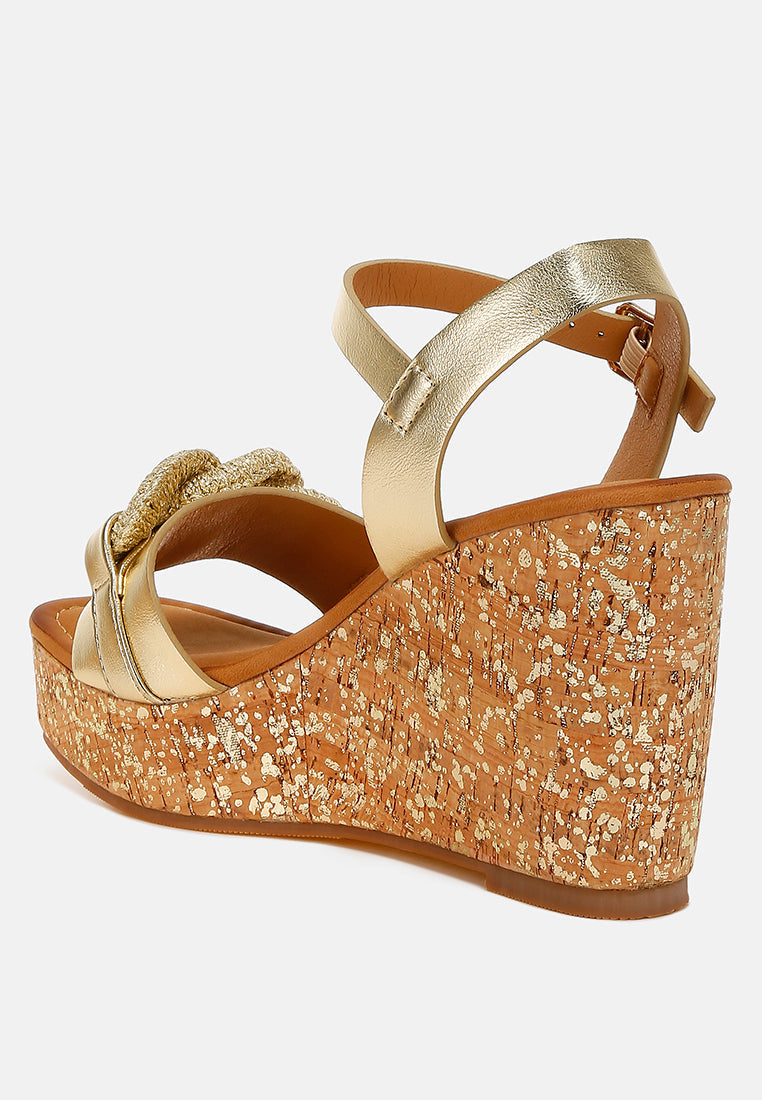 Chain Link Detail Wedge Sandals