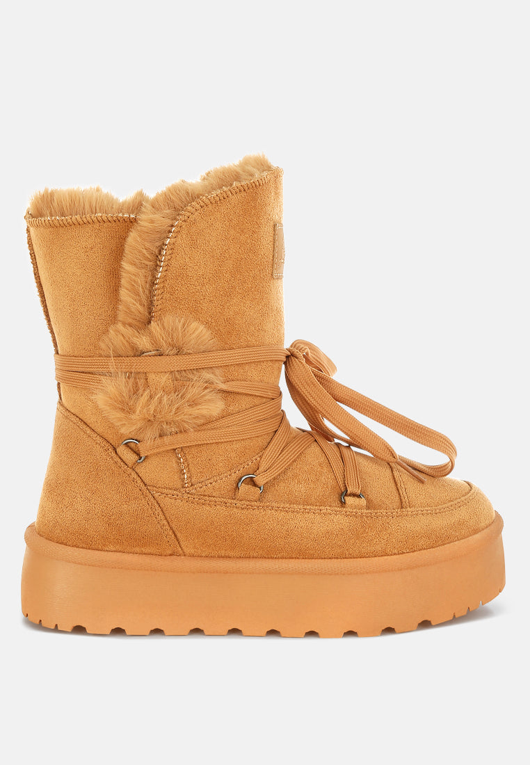 Chunky Faux Fur Snow Boots