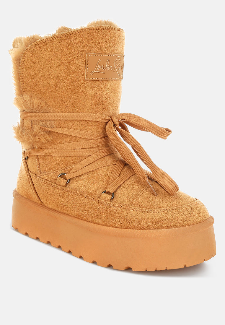 Chunky Faux Fur Snow Boots