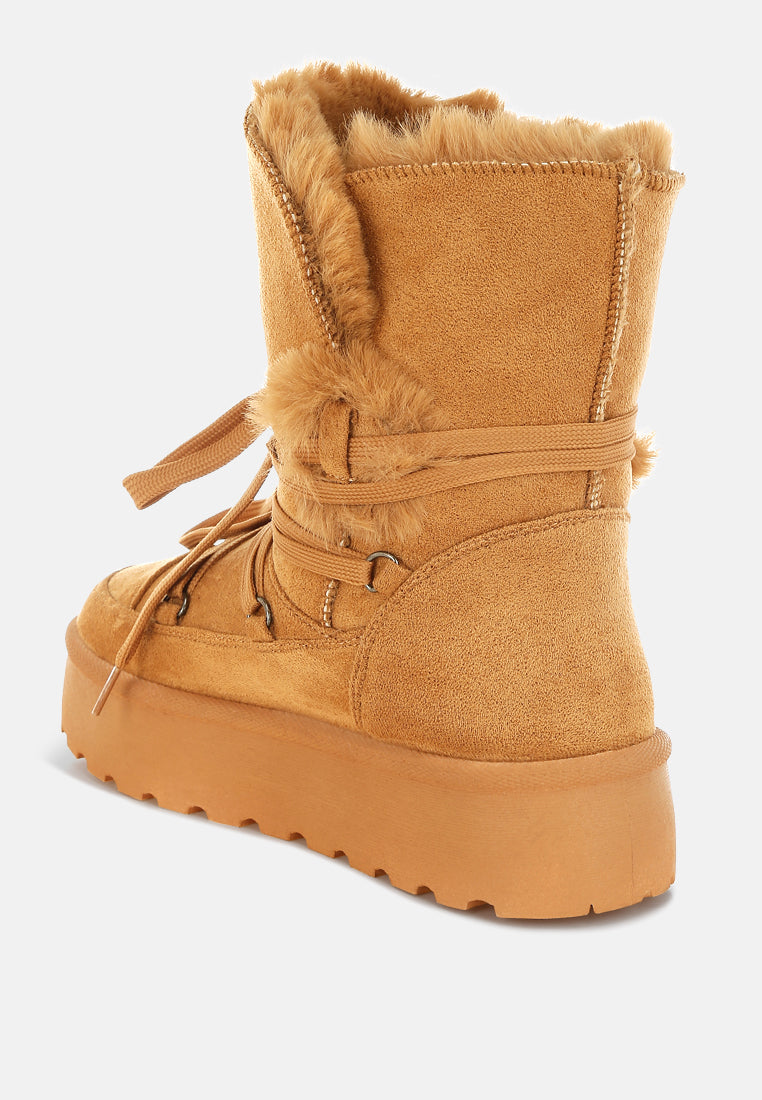 Chunky Faux Fur Snow Boots