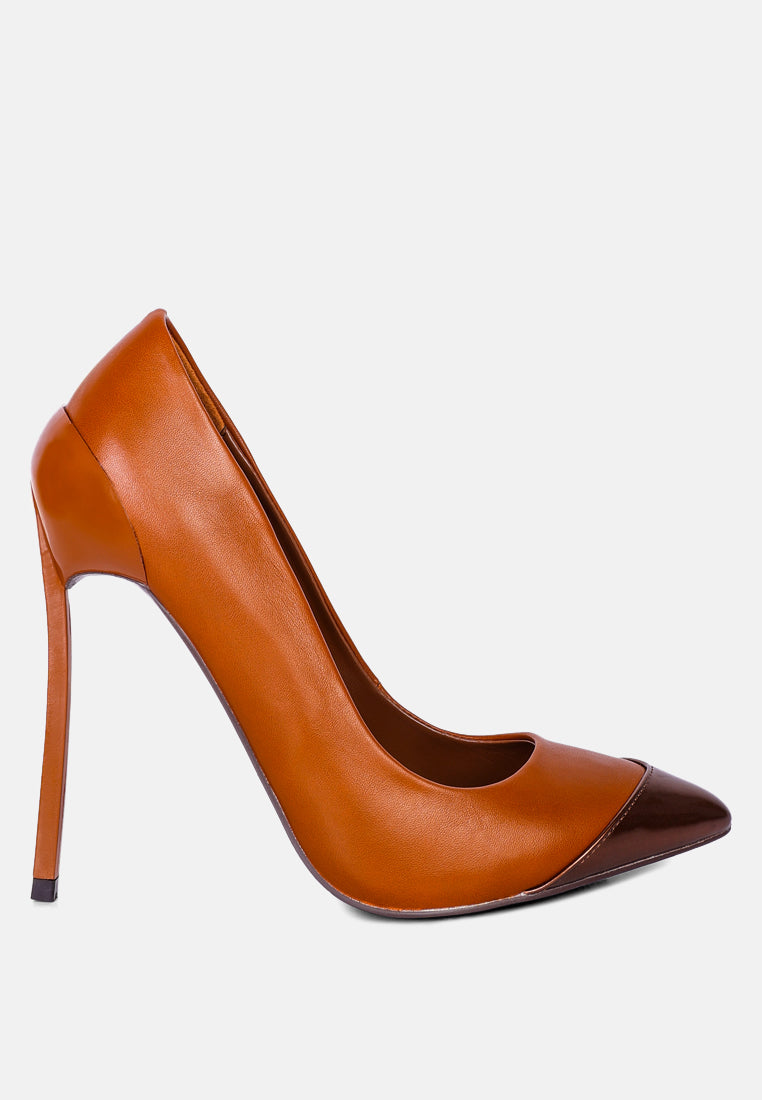 Silver Tipped Pointed Toe Stiletto Heels