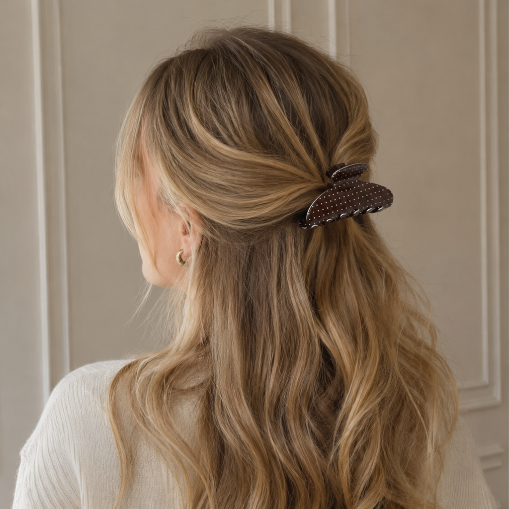 Classic Polka Dot Hair Claw Clip Set – 3 Piece Everyday Essentials
