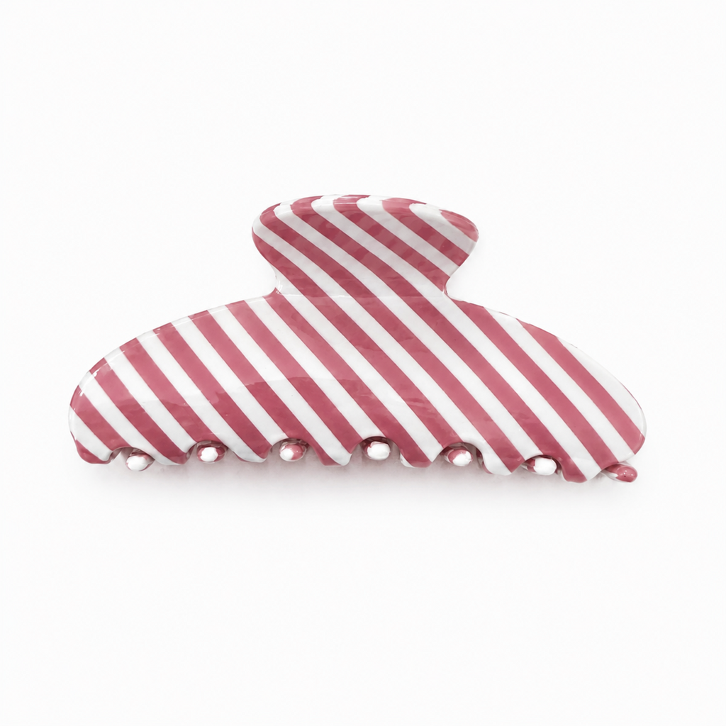 Classic Striped Hair Claw Clip – Medium Hold
