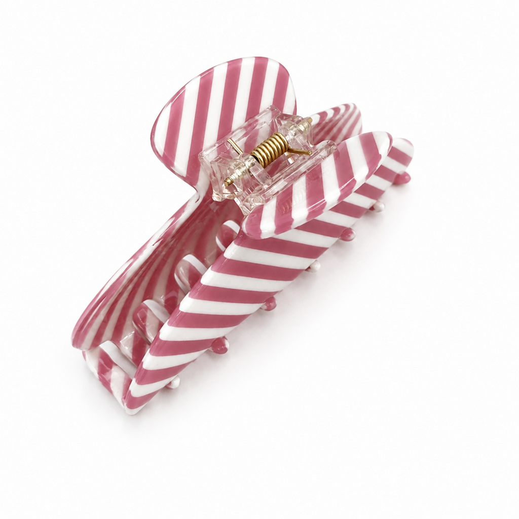 Classic Striped Hair Claw Clip – Medium Hold