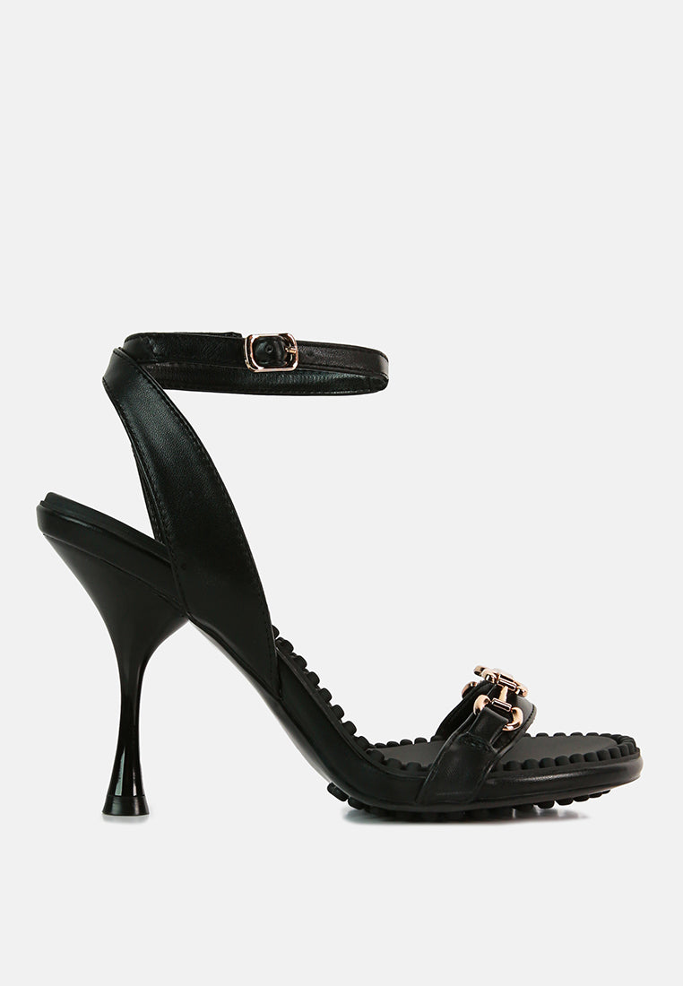 Open Toe High Heel Sandals W/ Metal Sling