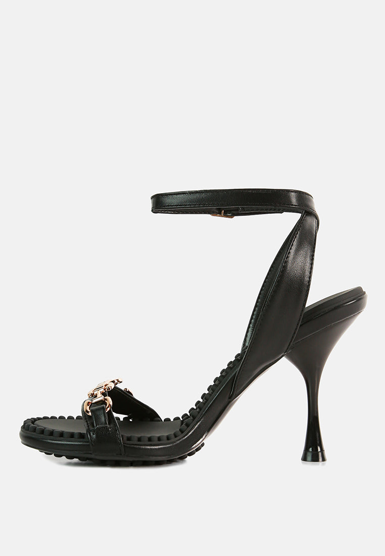 Open Toe High Heel Sandals W/ Metal Sling