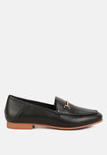 Horsebit Leather Heel Loafers