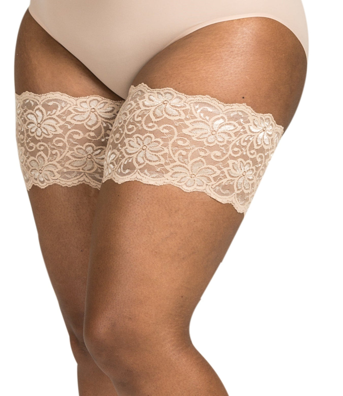 Beige Anti-Chafing Thigh Bands | Lace Beige