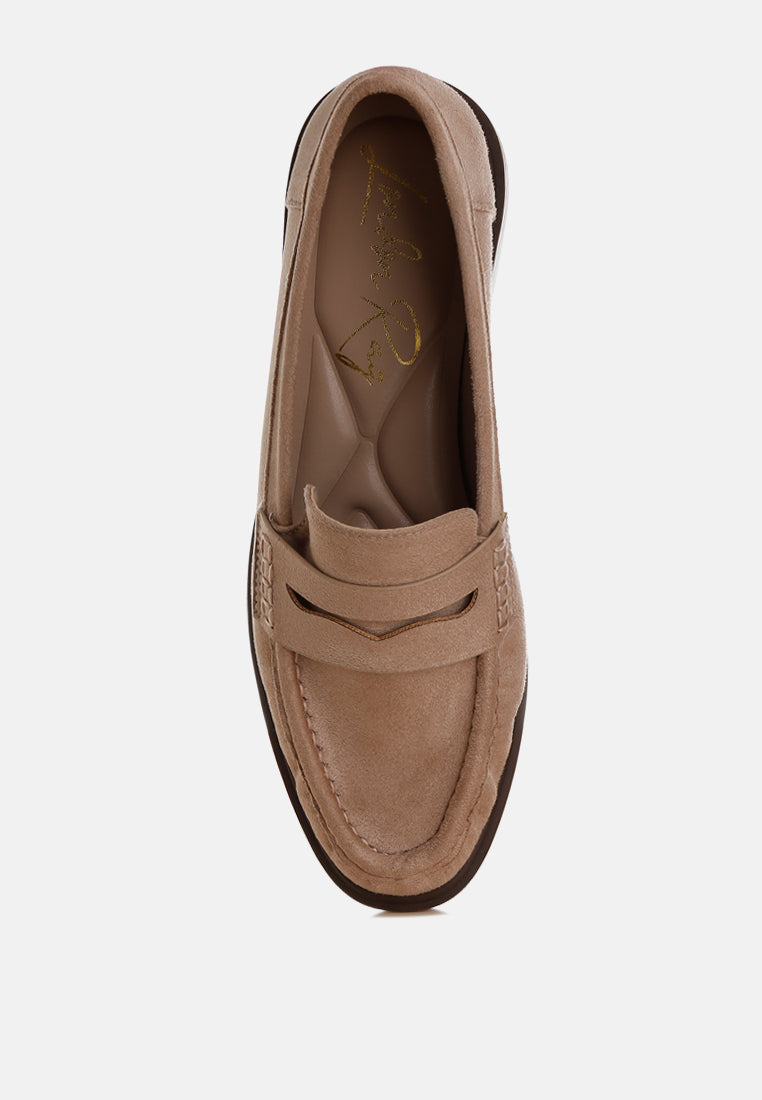 Penny Strap Low Block Heel Loafers
