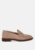Penny Strap Low Block Heel Loafers