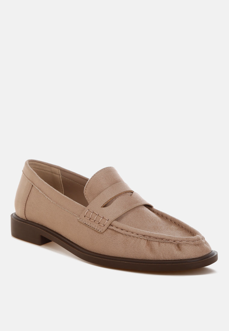 Penny Strap Low Block Heel Loafers