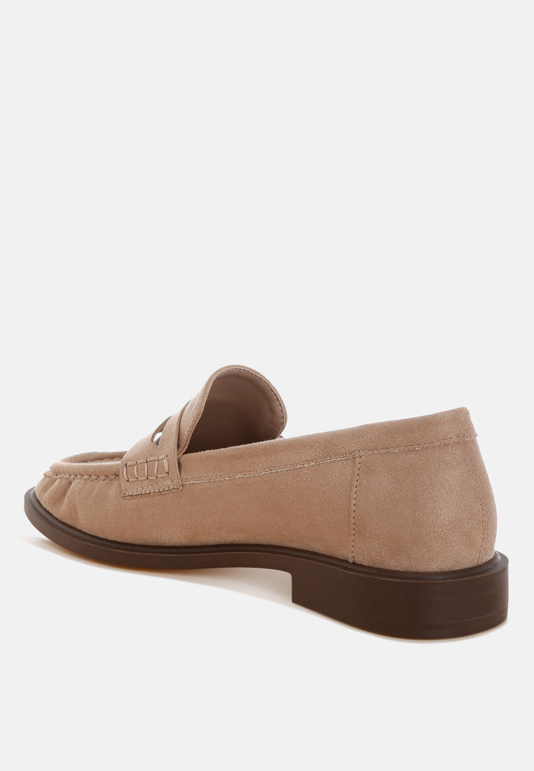 Penny Strap Low Block Heel Loafers