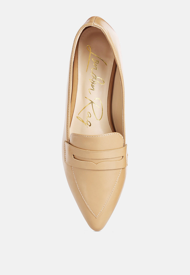 Low Block Flat Loafers