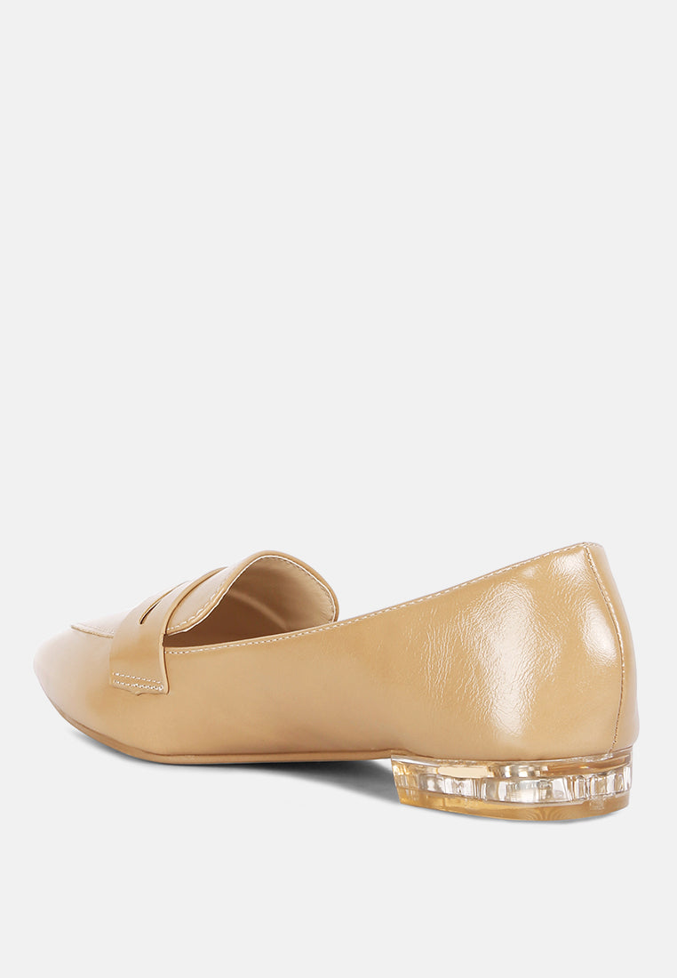 Low Block Flat Loafers