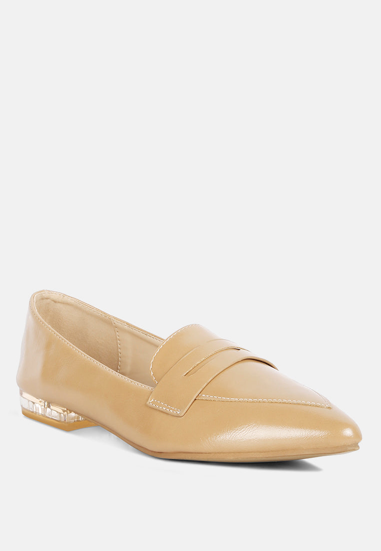 Low Block Flat Loafers